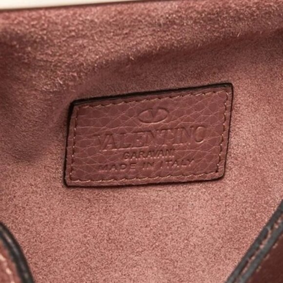 Valentino Brownish Leather Rockstud Va Va Voom Clutch Bag - Picture 9 of 11